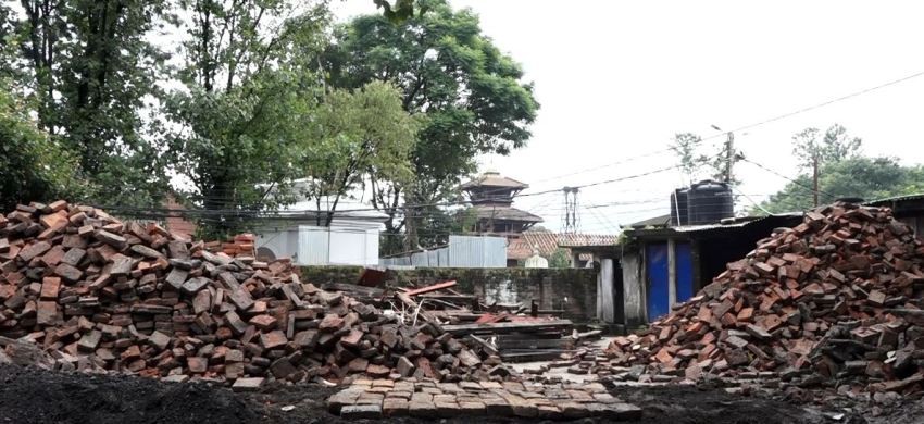 काठमाडौंको पचली भैरव मन्दिरमा पाटी पुनर्निर्माणको काम सुरु